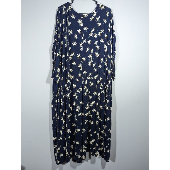 New Lane Bryant Navy Floral Faux Wrap Romper Plus Size Woman 34/36 - Picture 2 of 8